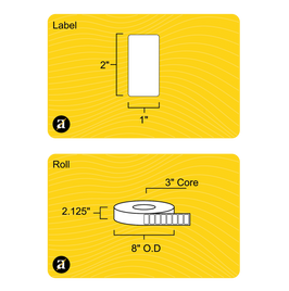 2" x 1" Direct Thermal Label - 3" Core