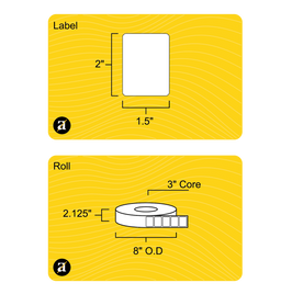 2" x 1.5" Direct Thermal Label - 3" Core