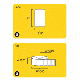 4" x 2.5" Direct Thermal Label - 3" Core