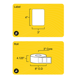 4" x 3" Thermal Transfer Label - 3" Core