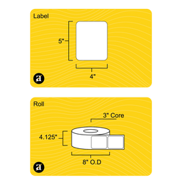 4" x 5" Direct Thermal Label - 3" Core