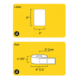 4" x 6" Direct Thermal Label - 3" Core