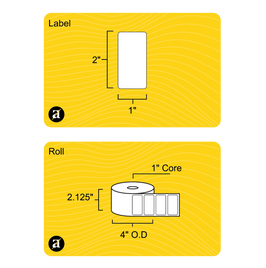 2" x 1" Direct Thermal Label - 1" Core