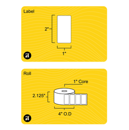 2" x 1" Thermal Transfer Label - 1" Core