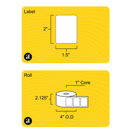 2" x 1.5" Thermal Transfer Label - 1" Core