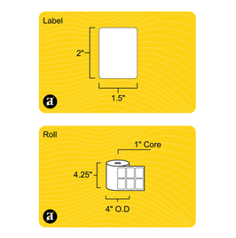 2" x 1.5" Direct Thermal Label (2 UP) - 1" Core