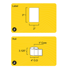 3" x 2" Removable Thermal Transfer Label - 1" Core