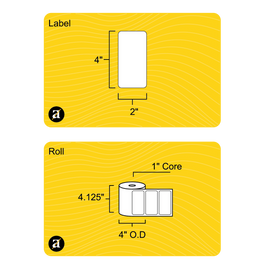 4" x 2" Direct Thermal Label - 1" Core