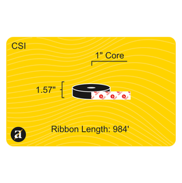 1.57" x 984' Thermal Transfer Ribbon - Coated Side In - Wax & Resin - 1" Core