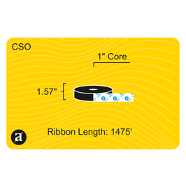 1.57" x 1476' Thermal Transfer Ribbon - Resin - 1" Core