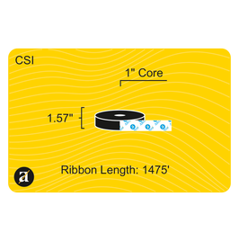 1.57" x 1476' Thermal Transfer Ribbon - Coated Side In - Resin - 1" Core