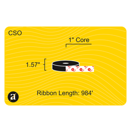 1.57" x 984' Thermal Transfer Ribbon - Wax & Resin - 1" Core