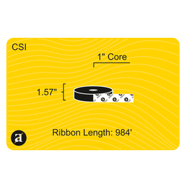 1.57" x 984' Thermal Transfer Ribbon - Coated Side In - 1" Core