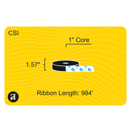 1.57" x 984' Thermal Transfer Ribbon - Coated Side In - Resin - 1" Core