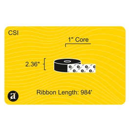 2.36" x 984' Thermal Transfer Ribbon - Coated Side In - 1" Core