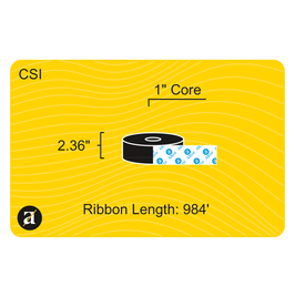 2.36" x 984' Thermal Transfer Ribbon - Coated Side In - Resin - 1" Core