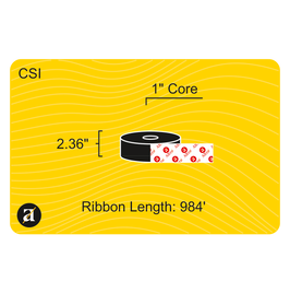 2.36" x 984' Thermal Transfer Ribbon - Coated Side In - Wax & Resin - 1" Core