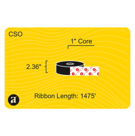 2.36" x 1476' Thermal Transfer Ribbon - Wax & Resin - 1" Core