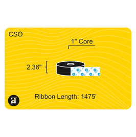 2.36" x 1476' Thermal Transfer Ribbon - Resin - 1" Core