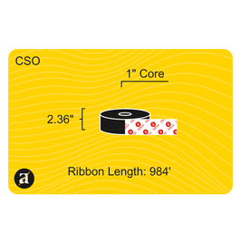 2.36" x 984' Thermal Transfer Ribbon - Wax & Resin - 1" Core