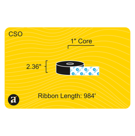 2.36" x 984' Thermal Transfer Ribbon - Resin - 1" Core