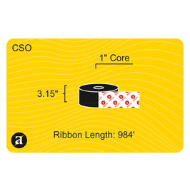 3.15" x 984' Thermal Transfer Ribbon - Wax & Resin - 1" Core