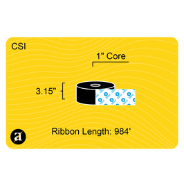 3.15" x 984' Thermal Transfer Ribbon - Coated Side In - Resin - 1" Core