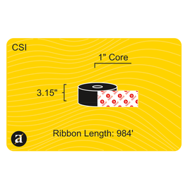 3.15" x 984' Thermal Transfer Ribbon - Coated Side In - Wax & Resin - 1" Core