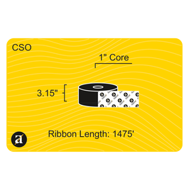 3.15" x 1476' Thermal Transfer Ribbon - 1" Core