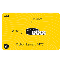 2.36" x 1476' Thermal Transfer Ribbon - Coated Side In - 1" Core