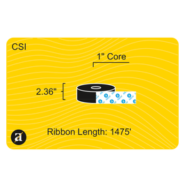 2.36" x 1476' Thermal Transfer Ribbon - Coated Side In - Resin - 1" Core