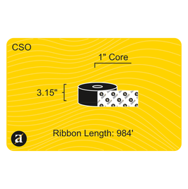 3.15" x 984' Thermal Transfer Ribbon - 1" Core