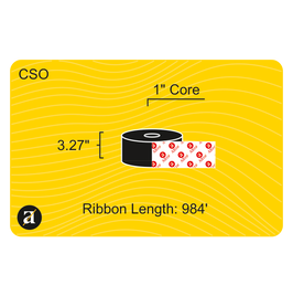 3.27" x 984' Thermal Transfer Ribbon - Wax & Resin - 1" Core