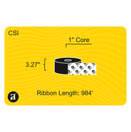 3.27" x 984' Thermal Transfer Ribbon - Coated Side In - 1" Core