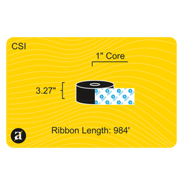 3.27" x 984' Thermal Transfer Ribbon - Coated Side In - Resin - 1" Core