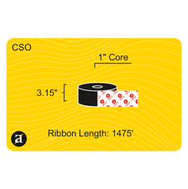 3.15" x 1476' Thermal Transfer Ribbon - Wax & Resin - 1" Core