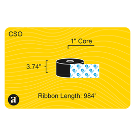 3.74" x 984' Thermal Transfer Ribbon - Resin - 1" Core