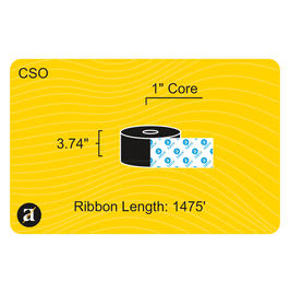 3.74" x 1476' Thermal Transfer Ribbon - Resin - 1" Core