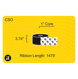 3.74" x 1476' Thermal Transfer Ribbon - 1" Core