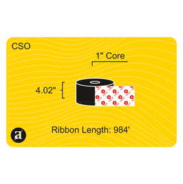 4.02" x 984' Thermal Transfer Ribbon - Wax & Resin - 1" Core