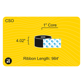 4.02" x 984' Thermal Transfer Ribbon - Resin - 1" Core