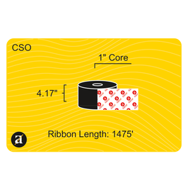4.17" x 1476' Thermal Transfer Ribbon - Wax & Resin - 1" Core