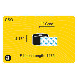 4.17" x 1476' Thermal Transfer Ribbon - Resin - 1" Core