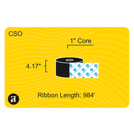 4.17" x 984' Thermal Transfer Ribbon - Resin - 1" Core