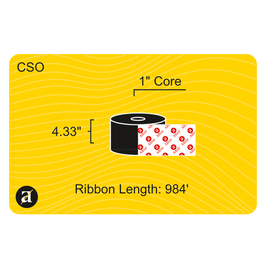 4.33" x 984' Thermal Transfer Ribbon - Wax & Resin - 1" Core