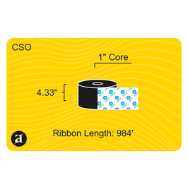 4.33" x 984' Thermal Transfer Ribbon - Resin - 1" Core
