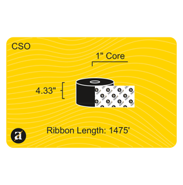 4.33" x 1476' Thermal Transfer Ribbon - 1" Core