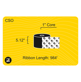 5.12" x 984' Thermal Transfer Ribbon - 1" Core