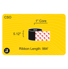 5.12" x 984' Thermal Transfer Ribbon - Wax & Resin - 1" Core