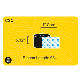 5.12" x 984' Thermal Transfer Ribbon - Resin - 1" Core